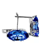 Vintage craft Earrings Sapphire Sterling silver 925 vec021s